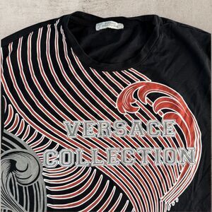 Versace Collection Graphic Shirt Mens Medium Black Waves Surf Designer Hype Y2K